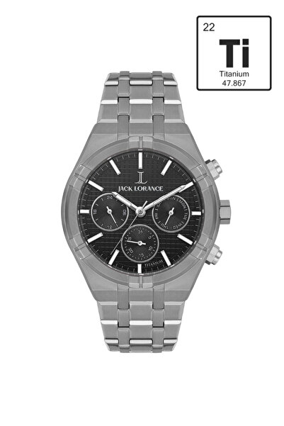 JACK LORANCE JL.G1155201 Siyah & Gümüş Titanyum  Erkek Kol Saati