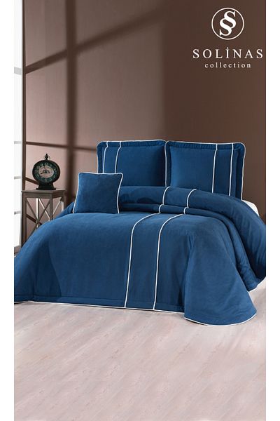 Solinas Collection Nilya Navy Blue Double Fiber Filled Bedspread