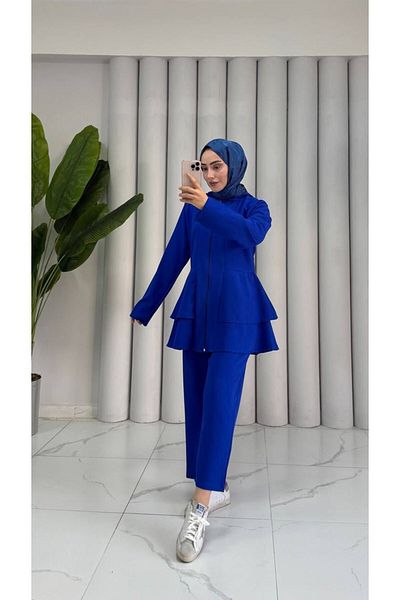 Wual giyim Σετ Hijab με βολάν με φερμουάρ Wual