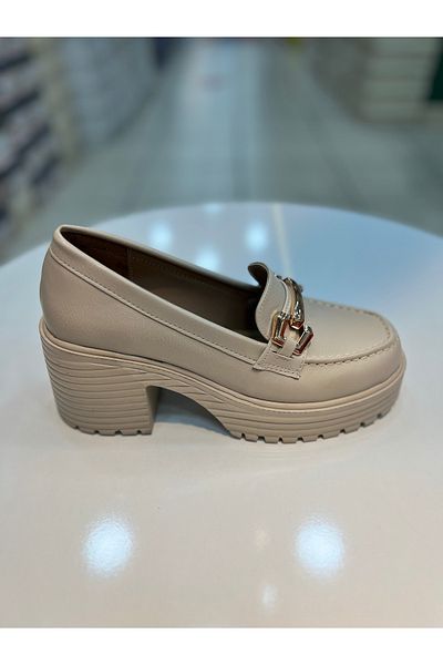 Hacıoğlu Ayakkabı Hco Heeled Buckle Women's Loafer Shoes