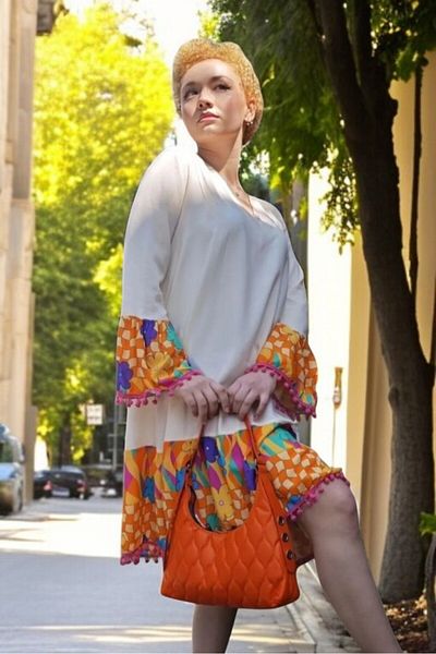 yagmurberen Flying Sleeve Patterned Pon Pon Detail Summer Mini Dress