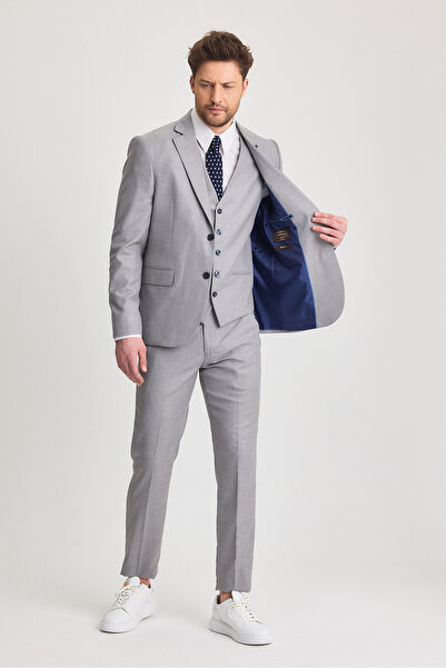 Frappoli Men's Dark Ice Slim Fit Jacket Pants Vest Suit