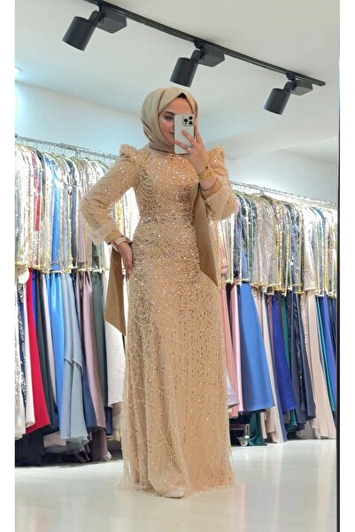 Genel Markalar New Elegans Taş İşleme Kalem Abiye Elbise-2403