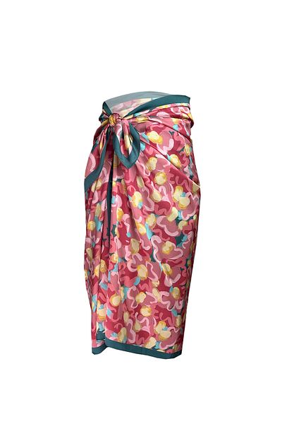 OVELIA İSTANBUL Olimpos Bloom Satin Pareo 95*145 cm