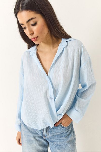 Bianco Lucci Cămașă casual de damă, cu detaliu în dungi jacquard, cu decolteu în V 60283202