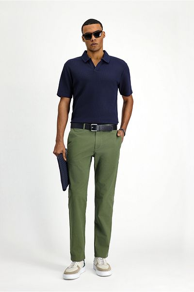 Kiğılı Regular Fit Cotton Polo Neck T-Shirt