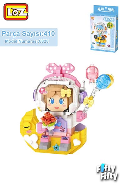 Vagonlife Pink Astronaut Micro Block - 410 Pieces Toy Construction Set Fflz-8828
