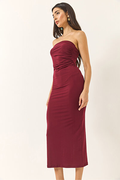 Bianco Lucci Women's Strapless Slit Detail Wrapped Sandy Dress 287 60283179