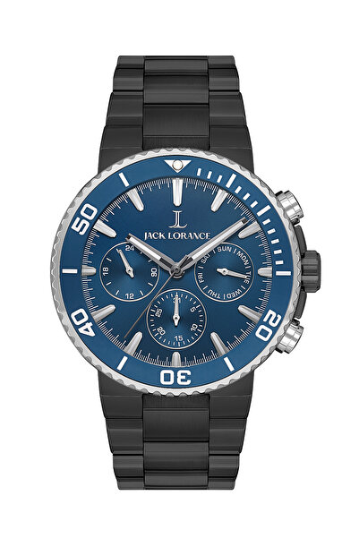 JACK LORANCE Jls0406205 Navy Blue & Metallic Steel Men's Wristwatch