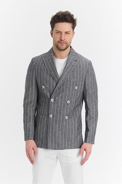 Frappoli Ανδρικό μαύρο διπλό στήθος Vitao Half Ast Slim Fit Sports Blazer