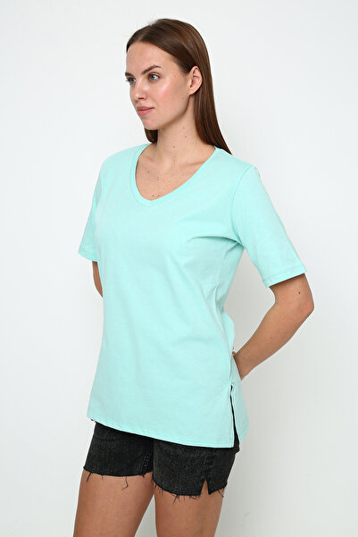 Oasis Super Quality V-Neck Regular Fit Basic Tunic with Side Slits