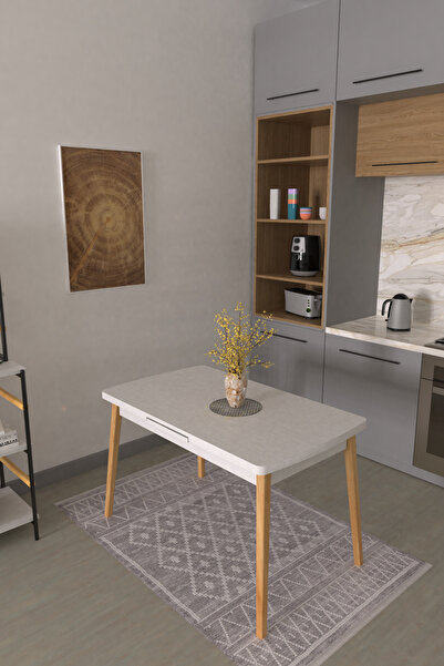 VİLİNZE Vilinze Avanos Ahşap Açılır Kapanır Mdf Mutfak Masası - 70x120+30 cm