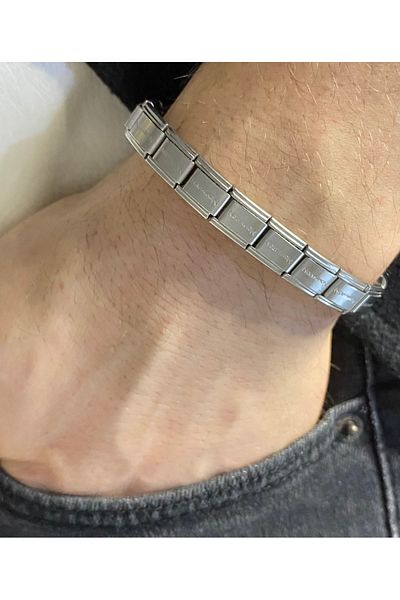 nss sky rock Unisex Steel Bracelet 9mm Flexible Removable Italian Charm Does Not Tarnish