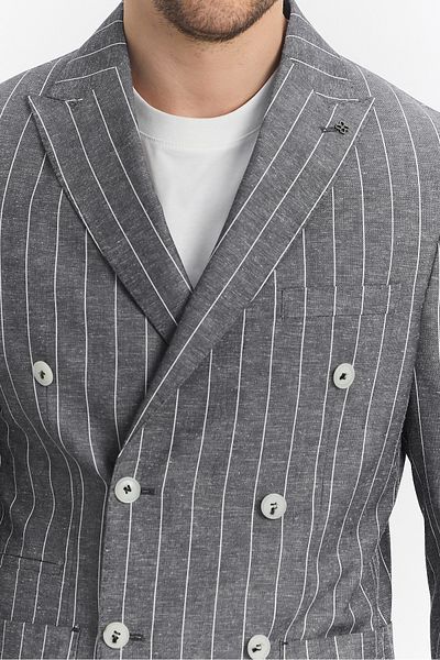Frappoli Ανδρικό μαύρο διπλό στήθος Vitao Half Ast Slim Fit Sports Blazer