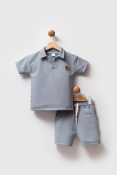 BT Baby Boys' Short Sleeve Polo Collar Tshirt and Shorts Summer Bottom Top Children's Set