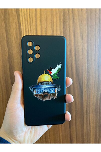 Newon سامسونج جالاكسي A32 المسجد الأقصى قبة فلسطين الصحراء مطبوعة داخل غمد مخملي