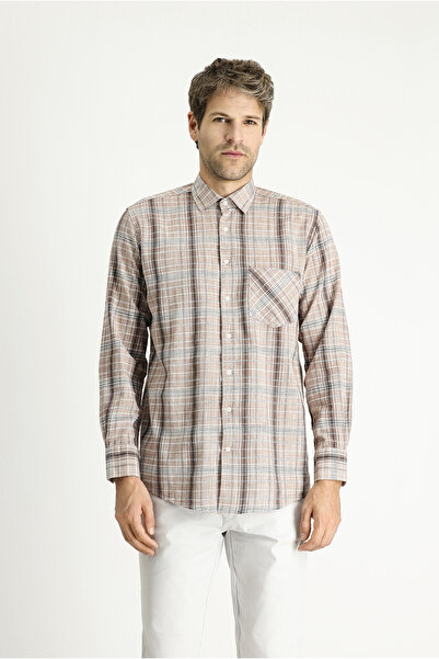 Kiğılı Памучна риза с дълги ръкави и тартан мотив - Regular Fit