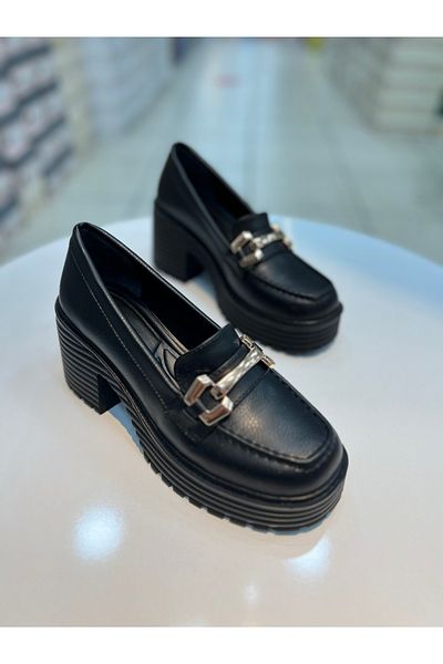 Hacıoğlu Ayakkabı Hco Heeled Buckle Women's Loafer Shoes