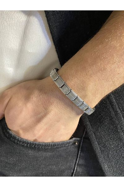 nss sky rock Unisex Steel Bracelet 9mm Flexible Removable Italian Charm Does Not Tarnish