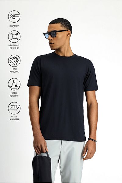 Kiğılı Crew Neck Slim Fit Printed Single Jersey T-Shirt