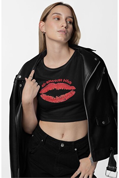 Fuddy Moda بلوزة قصيرة مطبوعة على الطراز الأمريكي بالكامل، طراز أوليفيا رودري...