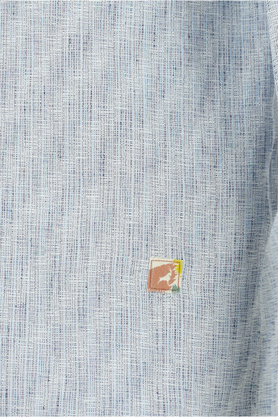 Abdullah Kiğılı Uzun Kol Regular Fit Desenli Spor Keten Gömlek