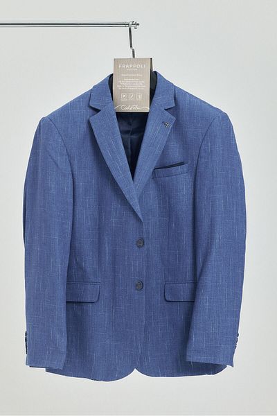 Frappoli Acario Ανδρικό Μπλε Μονό Γιακά Slim Fit Blazer Jacket (Μεγάλο Μέγεθος - Oversize)