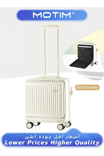 MOTIM Travel Luggage Aluminum Framed Suitcase with Open Laptop Compartment Pocket 55x25x38cm 18 inch