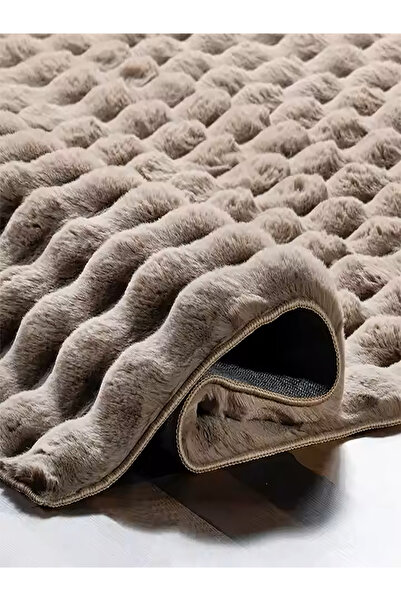 ALgorand Home Σκούρο μπεζ μαλακό αντιολισθητικό χαλάκι με ειδική βάση από βελούδο