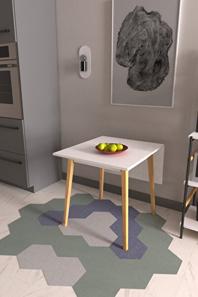 VİLİNZE Avanos Katlanır Mdf Ahşap Mutfak Masası - 70x80 Cm