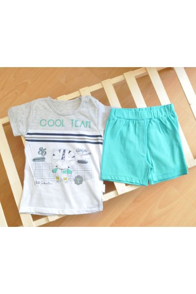 BARN KIDS Cool Time Printed Double Shorts-T-Shirt Baby Boy Suit