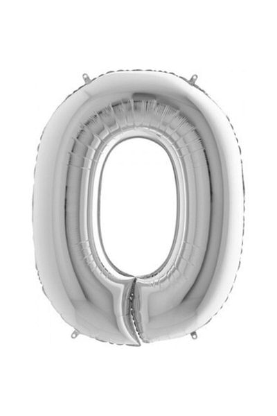 ikm balon Letter O Silver Color Helium Balloon 100 Cm