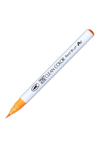 Zig Clean Color Real Brush Rb-6000At 002 Orange Brush Tip Pen