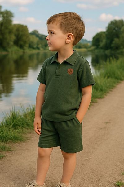 BT Baby Boys' Short Sleeve Polo Collar Tshirt and Shorts Summer Bottom Top Children's Set