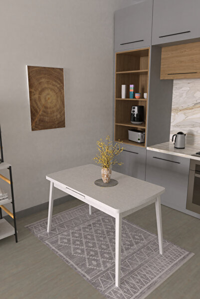 VİLİNZE Vilinze Avanos Ahşap Açılır Kapanır Mdf Mutfak Masası - 70x120+30 cm