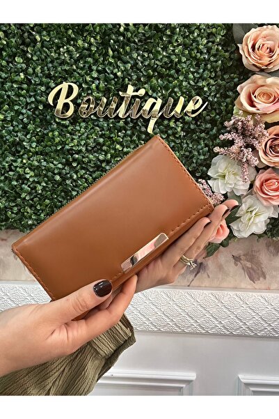 Baykuş Boutique Portofel de damă Portofel Trend cu detaliu de închidere cu aur