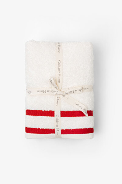 Goldstar Home Velora 2 Piece Face Towel Set 100% Cotton 50x90 Cm Striped Ecru