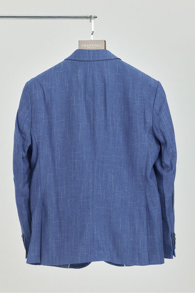 Frappoli Acario Men's Blue Mono Collar Slim Fit Blazer Jacket (Large Size - Oversize)