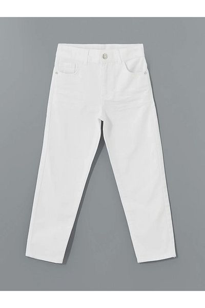LC Waikiki Lcw Kids White Boys' Jean Pants with Adjustable Elastic Waist