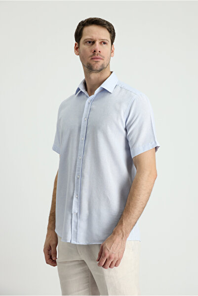 Kiğılı Короткий рукав, прямий крій, спортивна сорочка з бавовняно-льняної суміші