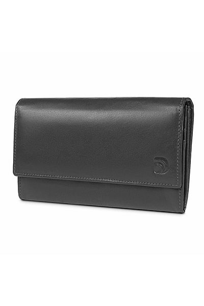 delis Women's Wallet, Bailey Pt1184, Genuine Leather, Black