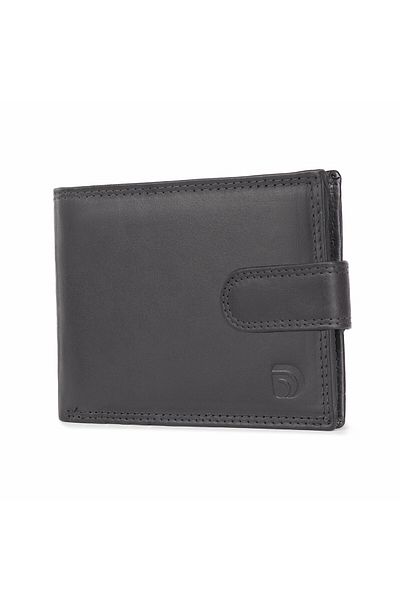 delis Men's Wallet, Dima Pt1177, Genuine Leather, Black