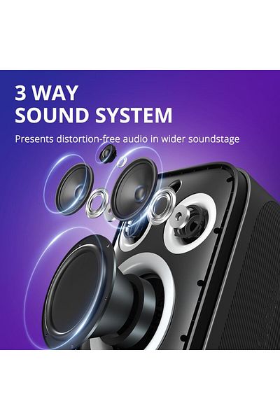 Tronsmart Halo 200- 120w Bluetooth 5.3 Karaoke Party Speaker Powerful Bass,crystal Clear Sound Black
