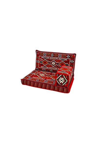 daireden El Yapımı Tek Kişilik Şark Köşesi Sofa– Kilim Desenli Minder Takımı (Sünger Dahil)
