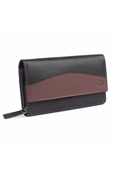 delis Women's Wallet, Bluma Pt1190, Natural Leather, Black/Brown