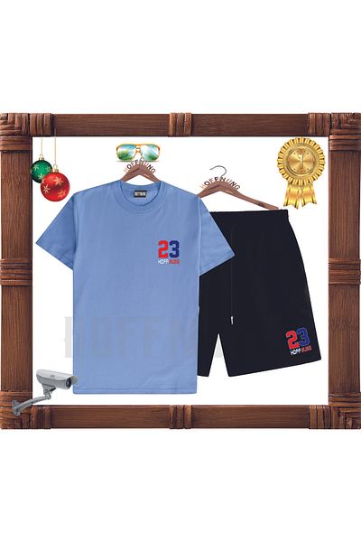 HOFFNUNG Full Shorts Sportclub Printed Tshirt Sort and Tracksuit Set