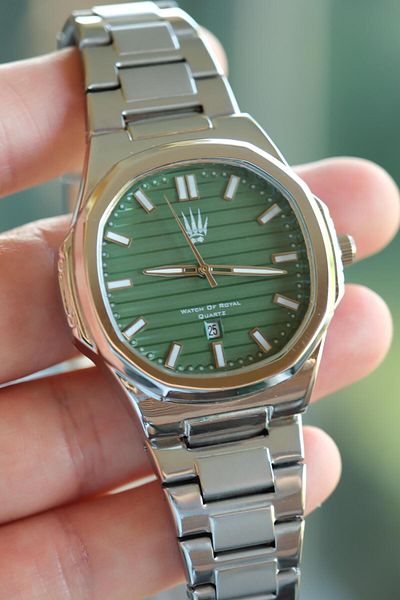 WATCHOFROYAL Novatick Silver Green Wrist Watch