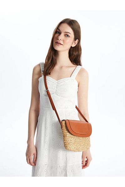 LC Waikiki Lcw Accessories Beige Women's Straw Shoulder Bag