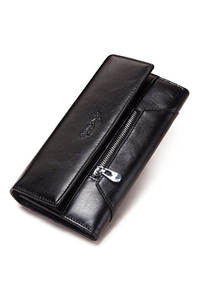 delis Portofel Dama , Basilia Pt1212, Piele Naturala, Negru