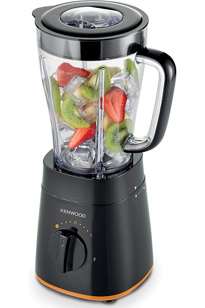 Kenwood خلاط سموثي كينوود 500 واط سعة 1.5 لتر مع مطحنة وكسارة ثلج ومفرمة، لون أسود